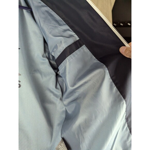 MICHAEL KORS MIDNIGHT BLUE S LOGO TAPE HOODED WOVEN WINDBREAKER JACKET MENS - Picture 4 of 14